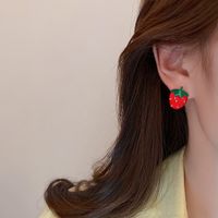 Sweet Strawberry Alloy Plating Ear Studs main image 5