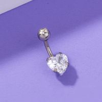 1 Piece Belly Rings Fashion Heart Shape 304 Stainless Steel Plating Zircon main image 7