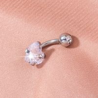 1 Piece Belly Rings Fashion Heart Shape 304 Stainless Steel Plating Zircon main image 4