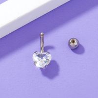 1 Piece Belly Rings Fashion Heart Shape 304 Stainless Steel Plating Zircon main image 6