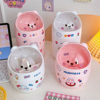 Simple Cute Bear Desktop Household Geometric Trash Can main image 1