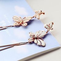 Mode Schmetterling Metall Künstliche Strasssteine Ohrringe 1 Paar main image 3