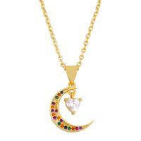 Croix-frontière Nouveaux Accessoires Européen Et Américain Diamant Lune Pendentif Coeur Collier Ins Simple Élégant Collier Femelle Nkq42 sku image 2