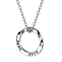 Simple Fashion Titanium Steel Circle Necklace sku image 4