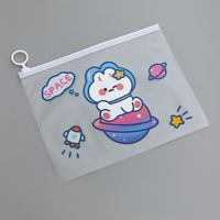 Cute Cartoon Astronaut Zipper Transparent Stationery Bag sku image 3