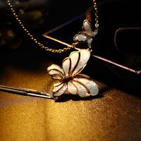 Fashion Butterfly Metal Artificial Rhinestones Earrings 1 Pair sku image 1