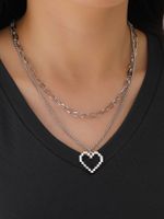 Fashion Heart Shape Stainless Steel Layered Necklaces Stainless Steel Necklaces main image 6