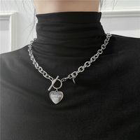 Fashion English Alphabet Heart Necklace Titanium Steel Clavicle Chain Necklace sku image 1