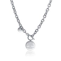 Fashion English Alphabet Heart Necklace Titanium Steel Clavicle Chain Necklace sku image 2