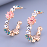 Fashion Flower Alloy Inlay Rhinestone Ear Studs main image 4