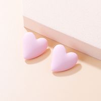 Sweet Heart Shape Arylic Ear Studs sku image 1