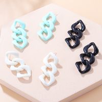 Fashion Solid Color Arylic Chain Drop Earrings main image 2