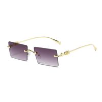 Fashion Geometric Small Box Rimless Sunglasse sku image 2