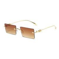 Fashion Geometric Small Box Rimless Sunglasse sku image 3