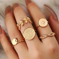Punk Snake Alloy Plating Artificial Gemstones Rings 5 Pieces main image 3