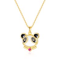 Cute Panda Stainless Steel Copper Necklace Plating Zircon Stainless Steel Necklaces main image 1