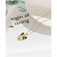 Cute Panda Stainless Steel Copper Necklace Plating Zircon Stainless Steel Necklaces main image 5