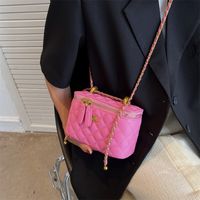 Mode Einfarbig Quadrat Reißverschluss Kettentasche sku image 4