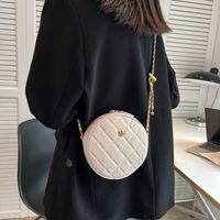 Fashion Solid Color Round Zipper Chain Bag sku image 5
