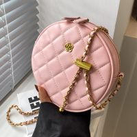 Fashion Solid Color Round Zipper Chain Bag main image 3