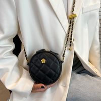Fashion Solid Color Round Zipper Chain Bag sku image 4