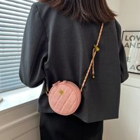 Fashion Solid Color Round Zipper Chain Bag sku image 3