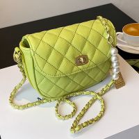 Fashion Solid Color Pearl Buckle Chain Bag main image 1