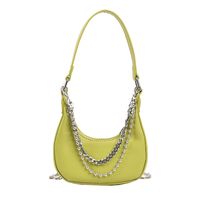 Fashion Solid Color Chain Zipper Underarm Bag main image 2