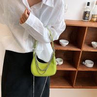 Fashion Solid Color Chain Zipper Underarm Bag sku image 5