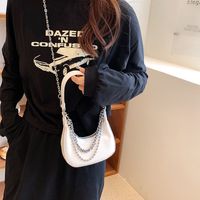 Fashion Solid Color Chain Zipper Underarm Bag sku image 8