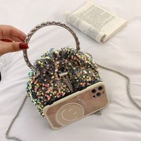 Solid Color Sequin Bucket String Bucket Bag main image 5