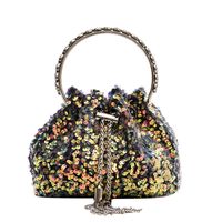 Solid Color Sequin Bucket String Bucket Bag sku image 4