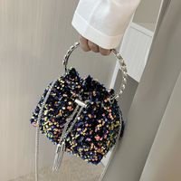 Solid Color Sequin Bucket String Bucket Bag main image 2