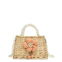 Fashion Solid Color Square String Straw Bag main image 4