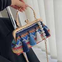 Women's Fabric Color Block Vintage Style Crossbody Bag main image 1