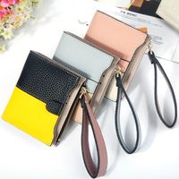 Fashion Color Block Embossing Square Zipper Hasp Small Wallet main image 5