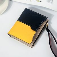 Fashion Color Block Embossing Square Zipper Hasp Small Wallet sku image 1