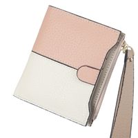 Fashion Color Block Embossing Square Zipper Hasp Small Wallet main image 2