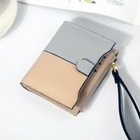Fashion Color Block Embossing Square Zipper Hasp Small Wallet sku image 4