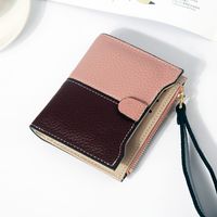 Fashion Color Block Embossing Square Zipper Hasp Small Wallet sku image 3