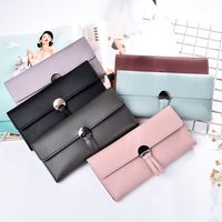 Fashion Solid Color Soft Surface Square Zipper Buckle Small Wallet main image 4