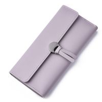 Fashion Solid Color Soft Surface Square Zipper Buckle Small Wallet main image 5