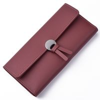 Fashion Solid Color Soft Surface Square Zipper Buckle Small Wallet sku image 2