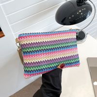 Straw Color Block Weave Square Evening Bags sku image 1