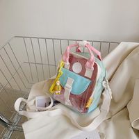 Cute Color Block Soft Surface Square Zipper Shoulder Bag main image 4