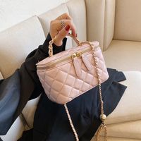 Streetwear Solid Color Bucket Zipper Bucket Bag Chain Bag main image 3