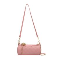 Femmes Faux Cuir Couleur Unie Vêtement De Rue Cylindrique Fermeture Éclair Sac Bandoulière main image 2