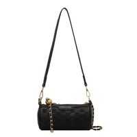 Femmes Faux Cuir Couleur Unie Vêtement De Rue Cylindrique Fermeture Éclair Sac Bandoulière sku image 2