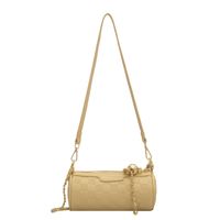 Femmes Faux Cuir Couleur Unie Vêtement De Rue Cylindrique Fermeture Éclair Sac Bandoulière sku image 3