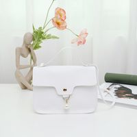 Women's Pu Leather Solid Color Basic Soft Surface Square Buckle Crossbody Bag sku image 2